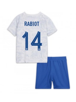 Frankreich Adrien Rabiot #14 Auswärts Trikotsatz für Kinder WM 2022 Kurzarm (+ Kurze Hosen)